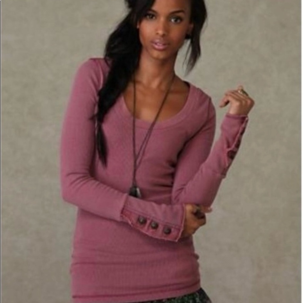 Vintage Free People | Circa 2010 | Moto Motor Cuff Thermal Cuff Shirt